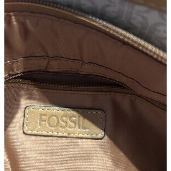 FOSSIL HANDBAG Signature Jacquard & Leather Purse Hand Bag Stripe C24 - Picture 5 of 16